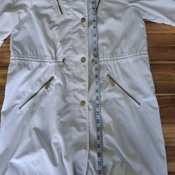 Vince Camuto white women's trench adjustable waist and sleeves autumn fa… - Picture 15 of 15